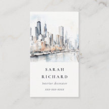 Chicago, Illinois City Scape Watercolor Viagem