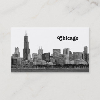 Cartão De Visita Chicago Skyline Etch
