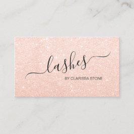 Cartão De Visita Chicotes cor-de-rosa modernos do brilho do ouro do