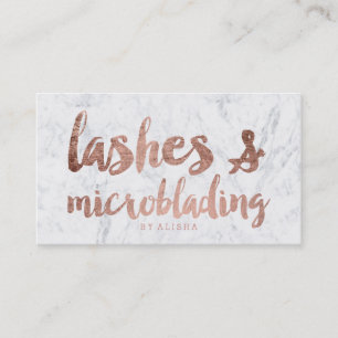Cartão De Visita Chicotes que microblading o mármore cor-de-rosa d