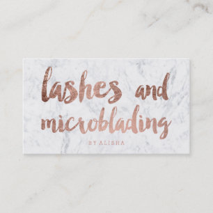 Cartão De Visita Chicotes que microblading o mármore cor-de-rosa d