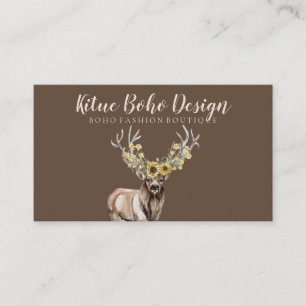 Cartão De Visita Chifre de Veado Antler Bege Rosa