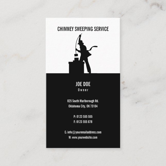 Cartão De Visita Chimney Sweep | Profissional (Frente)