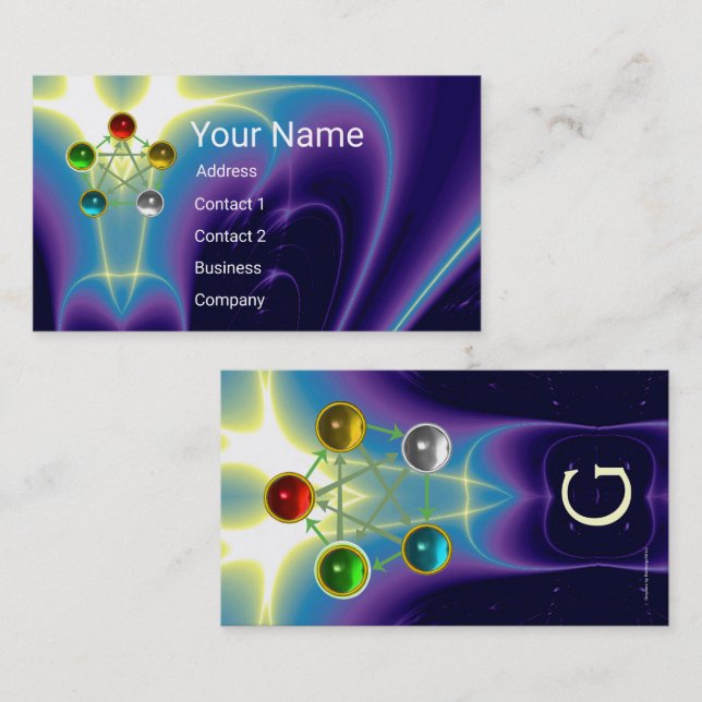 CARTÃO DE VISITA CHINÊS 5 ELEMENTOS FENG SHUI ENERGIA ESPIRITUAL (Frente/Verso)