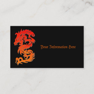 Cartão de visita chinês do fogo do dragão