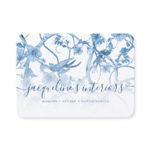 Chinoiserie Elegante Floral Dusty Pássaro Azul