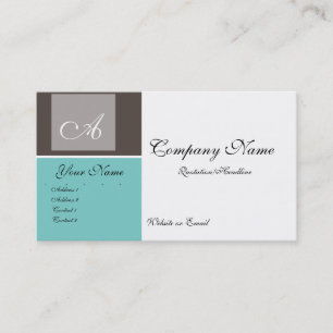 Cartão de visita chique azul & cinzento