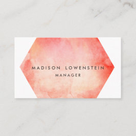 Cartão De Visita Chique brilhante da aguarela coral moderna