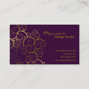 Cartão De Visita Chique decorativo do vintage de Deco das folhas