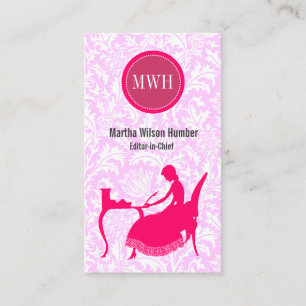 Cartão De Visita Chique do vintage do editor do escritor do