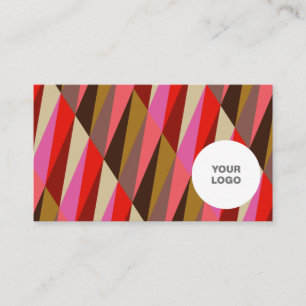 Cartão De Visita Chique Elegante Padrão de Cor Brilhante Logotipo R