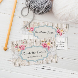 Cartão De Visita Chique Floral Russo Madeira e Vintage Lace