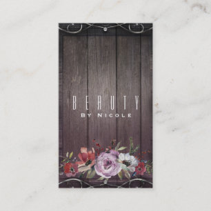 Cartão De Visita Chique moderno floral elegante da aguarela