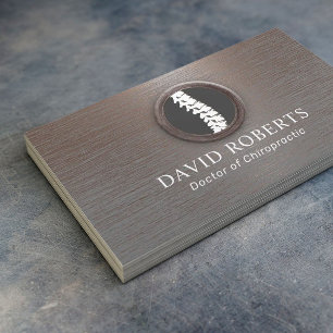 Cartão De Visita Chiropracine Logotipo da coluna Vintage Metal Chir