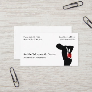 Cartão De Visita Chiropractic Chiropractic Clinic Business Card