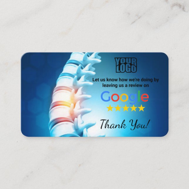 Cartão De Visita Chiropractor Google Review Modelo Card com QR - (Frente)