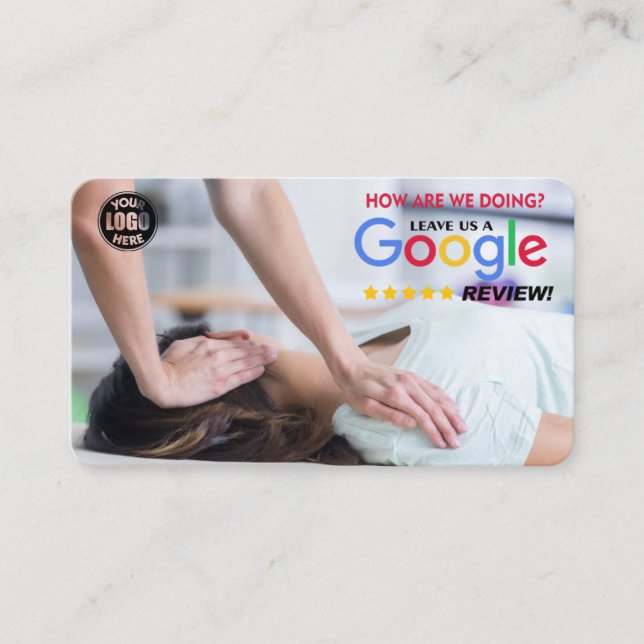 Cartão De Visita Chiropractor Google Review Modelo com QR - (Frente)