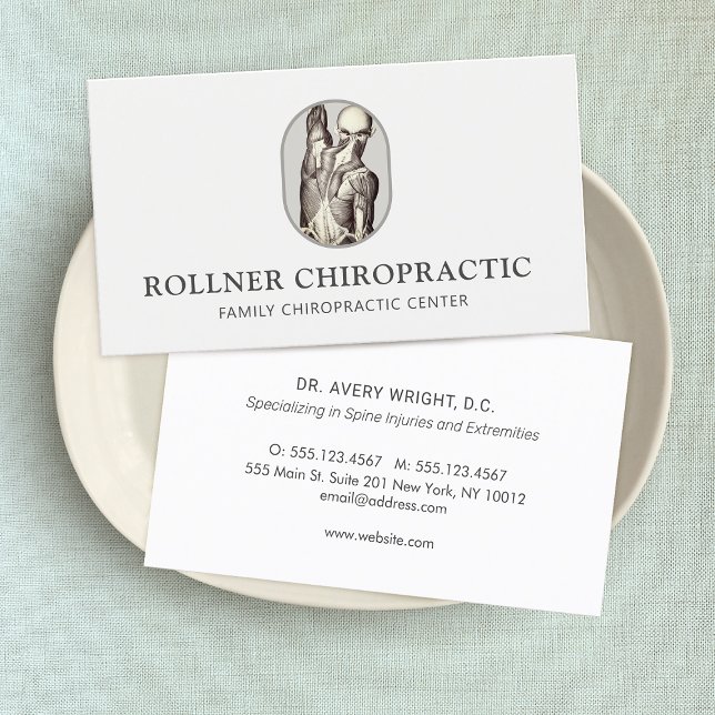 Cartão De Visita Chiropractor Lesão da coluna vertebral (Criador carregado)