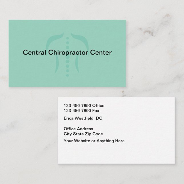 Cartão De Visita Chiropractor Modern Medical Business Cards (Frente/Verso)