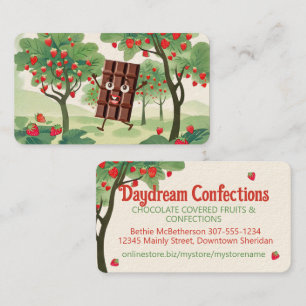 Cartão De Visita chocolate coberto de produtos de confeitaria com m