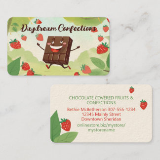 Cartão De Visita chocolate coberto de produtos de confeitaria com m