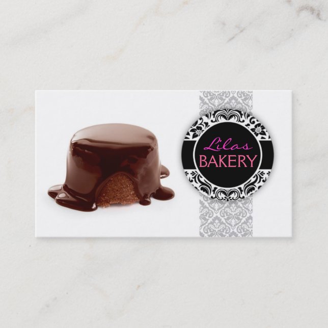 Cartão De Visita Chocolate dessert bakery Business card (Frente)