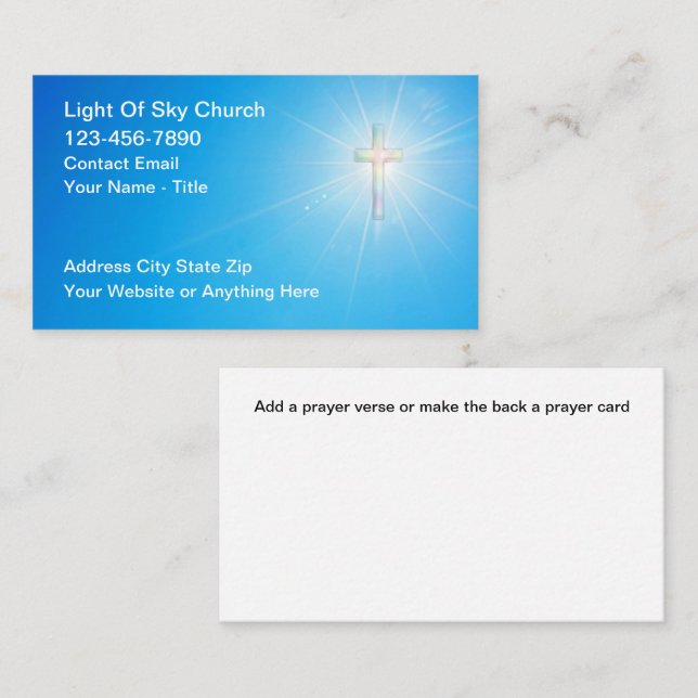 Cartão De Visita Christian Church Business Cards With Cross (Frente/Verso)