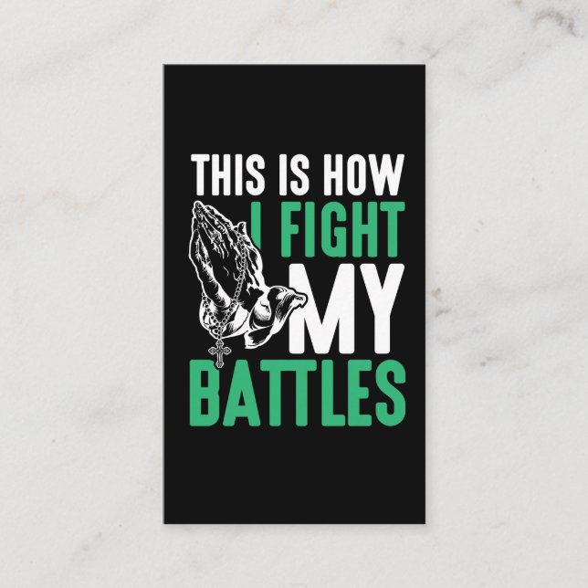 Cartão De Visita Christian Faith luta contra meu Cristo de orações (Frente)