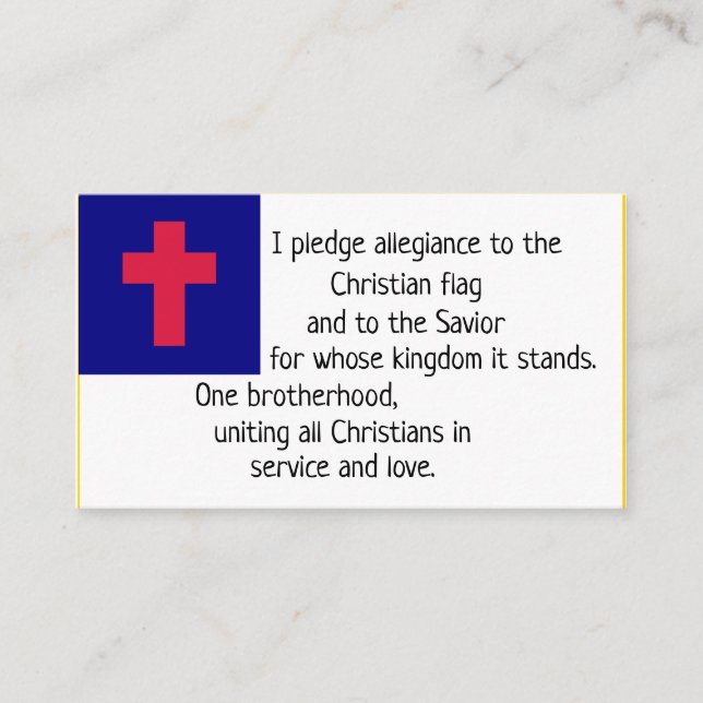 Cartão De Visita Christian Flag Pledge (Frente)