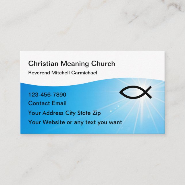 Cartão De Visita Christian Modern Business Cards Design (Frente)