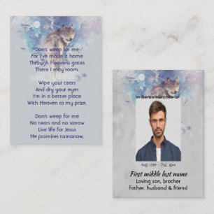 Cartão De Visita Christian Pocket KeepsasaemMemorial Wolf