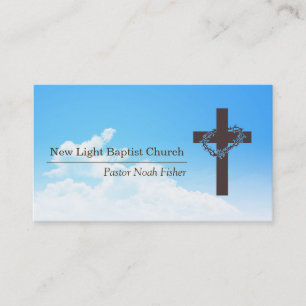 Cartão De Visita Christian Sky & Cross Pastor Christianity Card