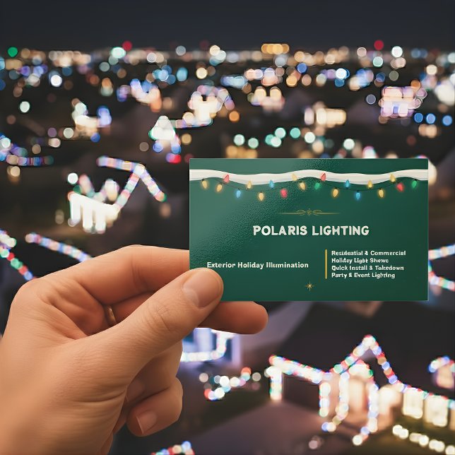 Cartão De Visita 🧑🏼‍🎄 Christmas Light Installation QR (Christmas Light Installation QR Business Card)