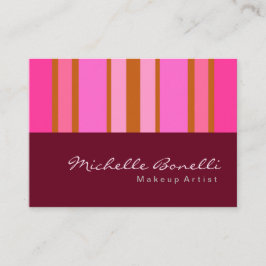 Cartão De Visita Chubby Makeup Artista Script Rosa Feminina