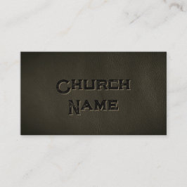 Cartão De Visita Church Name BLACK Leather Grunge Christian