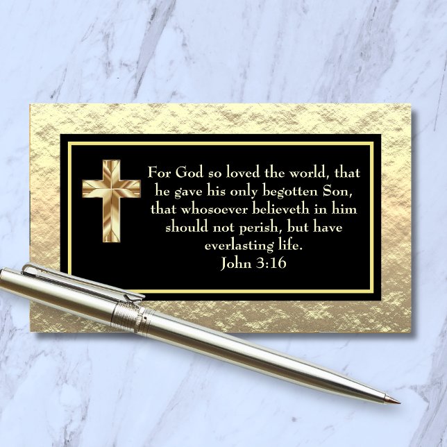 Cartão De Visita Church Pastor Gold And Black KJV Evangelist Card (Church Pastor Gold And Black Evangelist Cards)