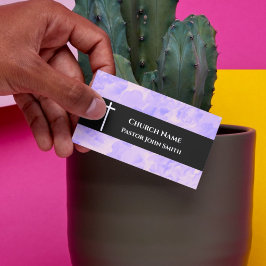 Cartão De Visita Church Pastor Purple Alcohol Ink Christian