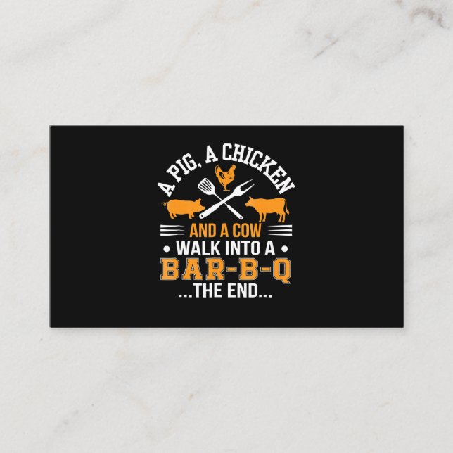 Cartão De Visita Churrasco | Vaca De Frango De CHURRASCO Sobre Suín (Frente)
