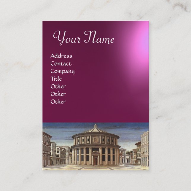 Cartão De Visita CIDADE IDEAL, ametista violeta roxa rosa (Frente)
