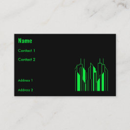 Cartão De Visita cidade moderna - verde néon preto