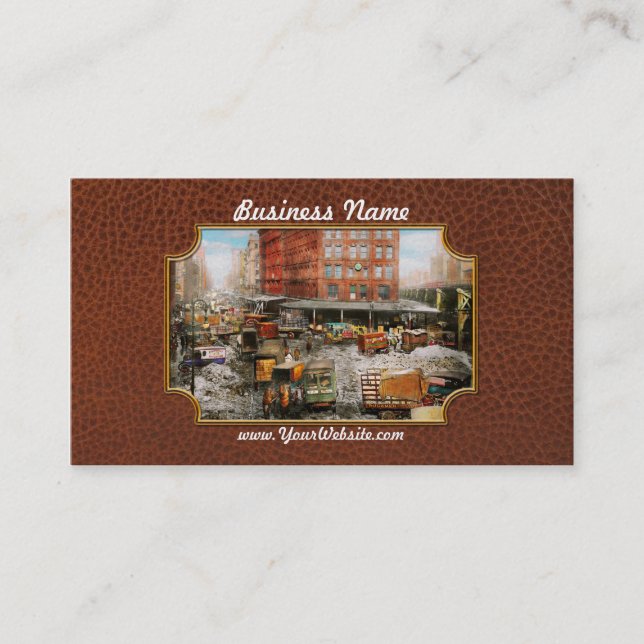 Cartão De Visita Cidade - Nova Iorque NY - Preso num rut 1920 (Frente)