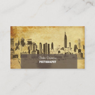 Cartão De Visita Cidade Scape de PixDezines, New York, vintage