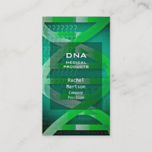 Cartão De Visita Ciência Médica DNA Verde Moderna