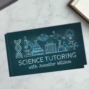 Cartão De Visita Ciência Tutoring - Ilustração do Chalk do Professo
