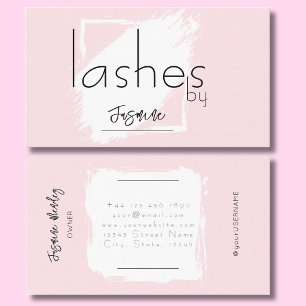 Cartão De Visita Cílios Blush Rosa Profissional Chic