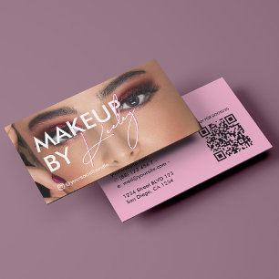 Cartão De Visita Cílios Estética Minimalista Maquiadora Rosa