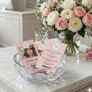 Cartão De Visita Cílios Foto Código QR Logotipo Roscado Script