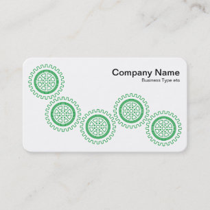 Cartão De Visita Cinco Engrenagens - Verde Grama e Branco - Verso C