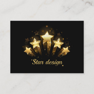 Cartão De Visita Cinco estrelas douradas a preto