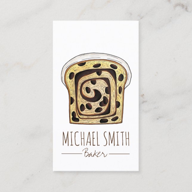 Cartão De Visita Cinnamon Raisin Bread Bakery Breadmaking (Frente)